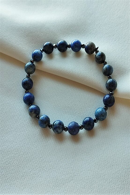 Sertifikalı 8 Mm Lapis Lazuli Erkek Doğaltaş Bileklik