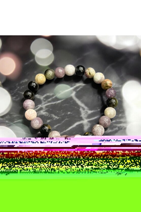 AuraStone Renkli Turmalin Doğal Taş 8mm Bileklik