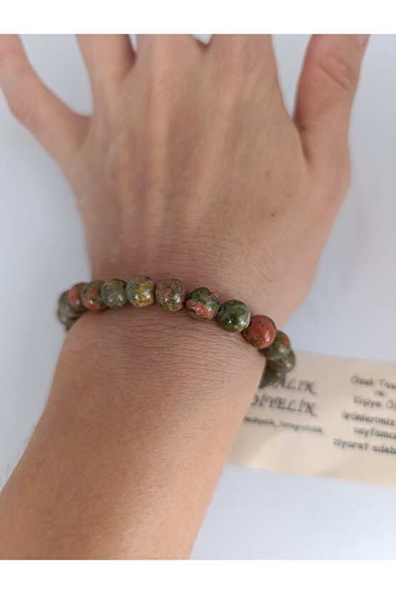 DOĞALTAŞ BİLEKLİK UNAKİT TAŞI BİLEKLİK-1084BALIK HEDİYELİK