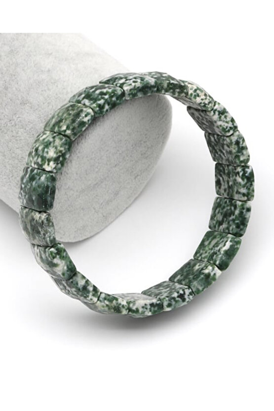 Orijinal Yosun Akik Doğal Taş Roleks Bileklik 11 x 15 mm