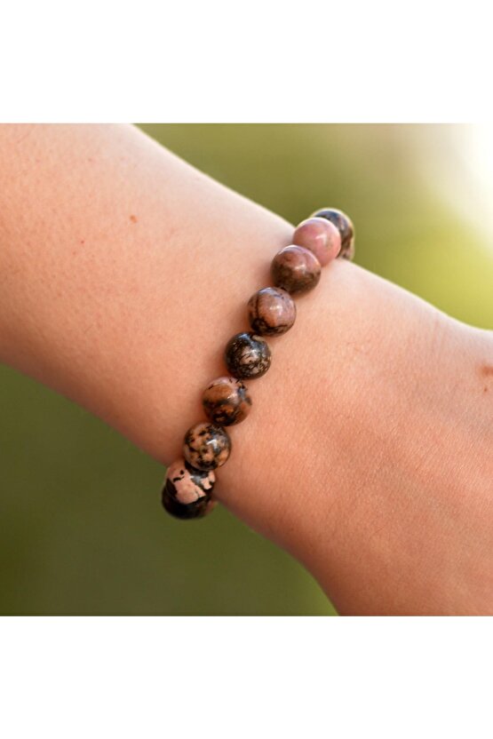 Rodonit Doğal Taş Bileklik 8 Mm