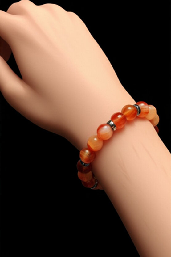 Madagaskar Akik Doğal Taş Bileklik 8 Mm Negatif Enerjiden Kurtarır