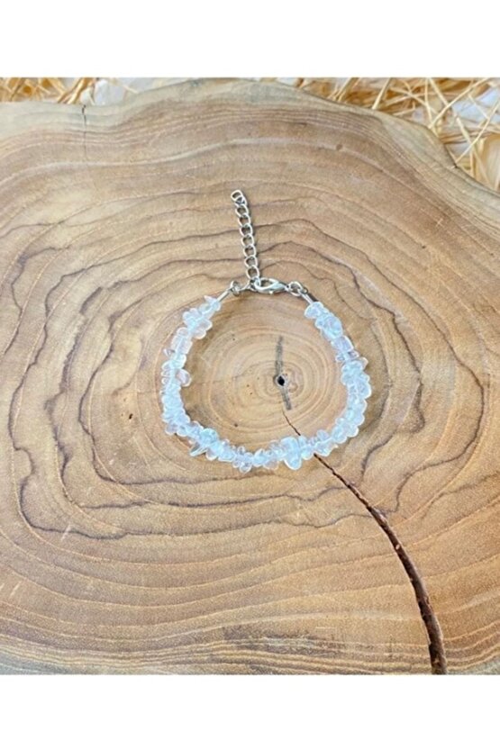 Gerçek Doğaltaş El Yapımı Kristal Kuvars Kırıktaş Ayarlanabilir Bileklik