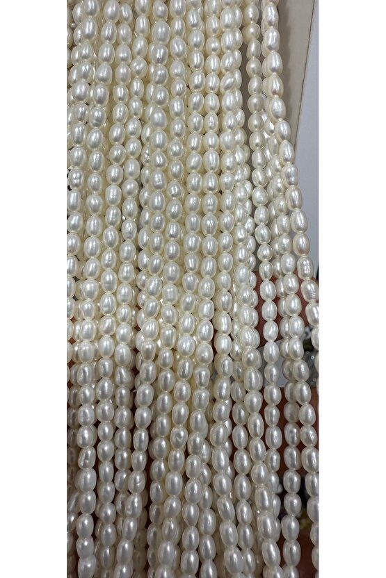 Doğal Arpa İnci Kolye 3-4 mm A Kalite