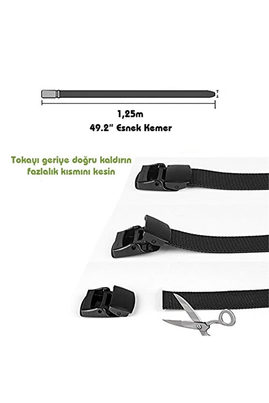Stretch Outdoor Kemer 1.25 M 3 Cm Gri