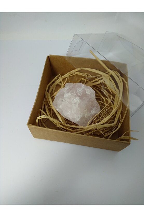 Pembe Kuvars Taşı Biblo Ham Doğaltaş Biblo (80-90 Gr)