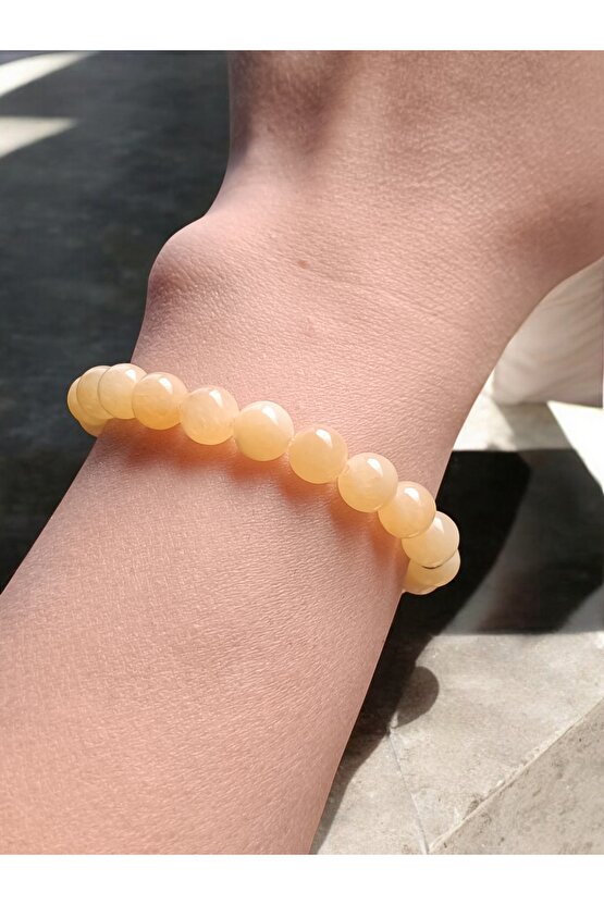 Doğal Taş Kalsit Taşı Bileklik 8 mm