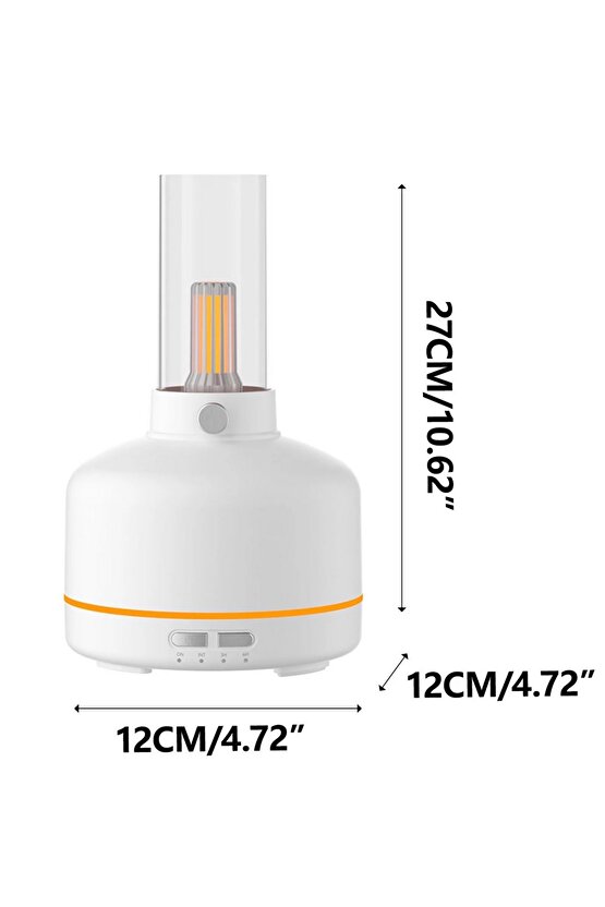 ODA HAVA NEMLENDİRİCİ 3 MOD LED IŞIKLI AROMA DİFİZÖR 200ML MUM IŞIĞI RETRO GÖRÜNÜMLÜ BUHAR MAKİNESİ