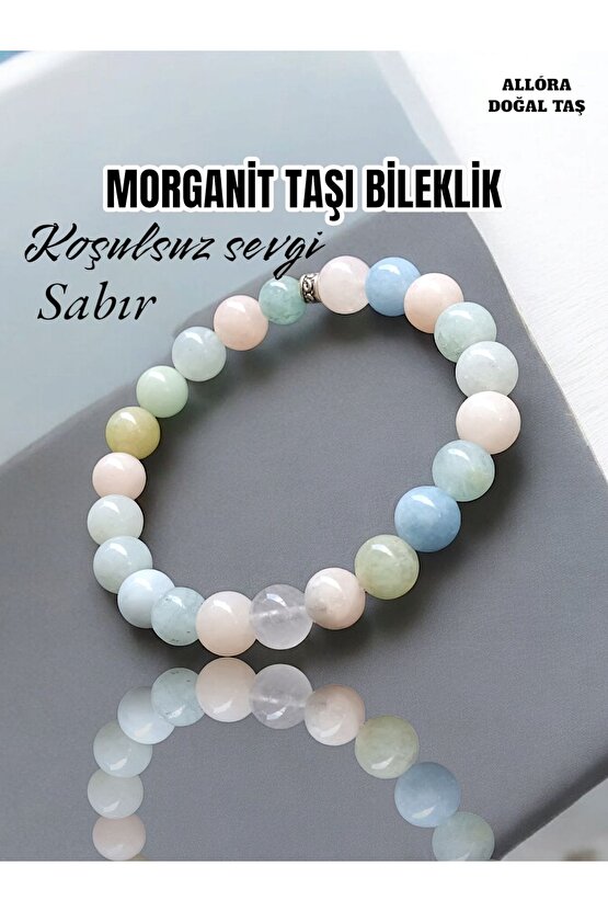 Doğal Taş Morganit Taşı Bileklik