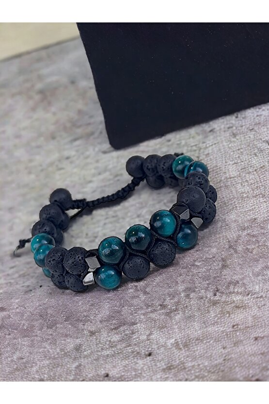 Doğaltaş Erkek Bileklik Kaplangözü&lav Taşı