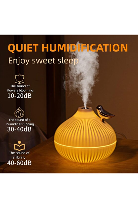 ODA HAVA NEMLENDİRİCİ HUMUDİFİER 3 MOD LED IŞIKLI BUHAR MAKİNESİ 300ML AROMA DİFİZÖR