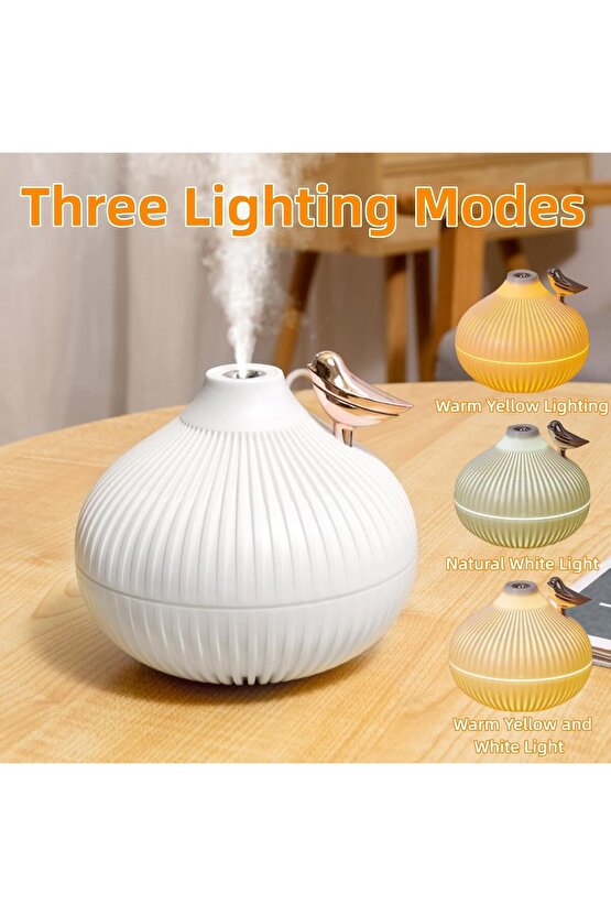 ODA HAVA NEMLENDİRİCİ HUMUDİFİER 3 MOD LED IŞIKLI BUHAR MAKİNESİ 300ML AROMA DİFİZÖR