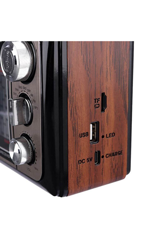 GÜNEŞ PANELLİ NOSTALJİK FM RADYO BLUETOOTH HOPARLÖR ŞARJLI KABLOSUZ SPEAKER SD KART USB GİRİŞLİ