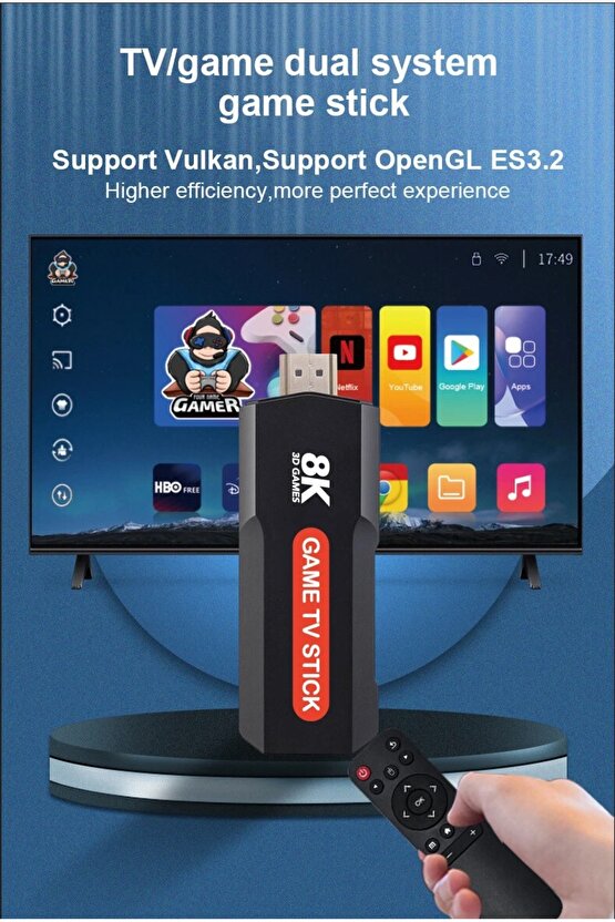 X2 Game TV Stick TV Box 64GB 10000+ Gaming HD 8K 5G WiFi Video Game Console