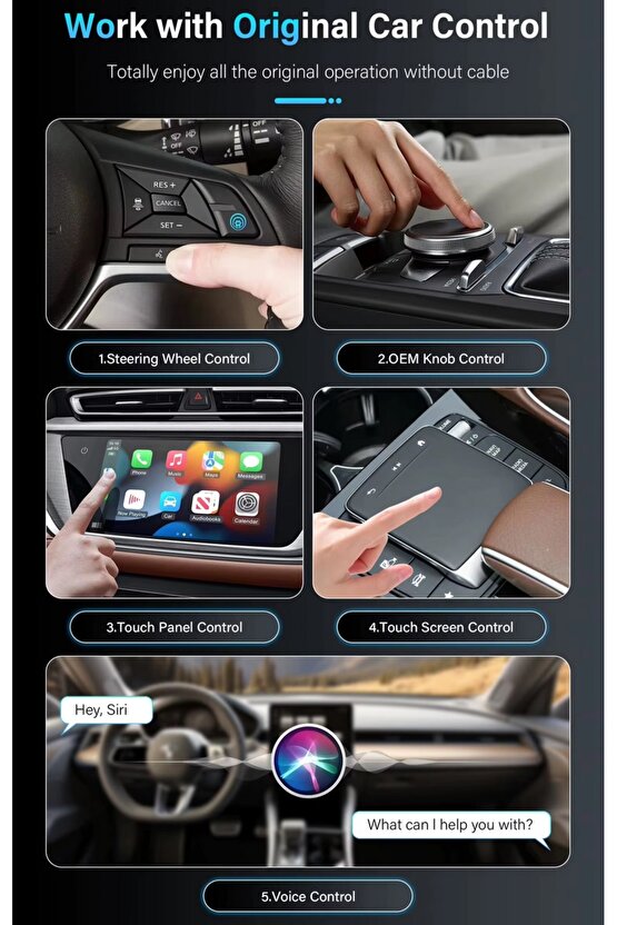 Kablosuz Carplay Android Auto Box Türkçe Dil 2 Gb Ram 16 Gb Rom 3 in 1 Wifi Hdmi Bt