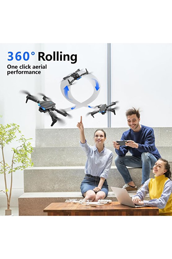 ÇİFT KAMERA DRONE UZAKTAN KUMANDA APP DESTEKLİ QUADCOPTER TEK TUŞ İNİŞ KALKIŞ