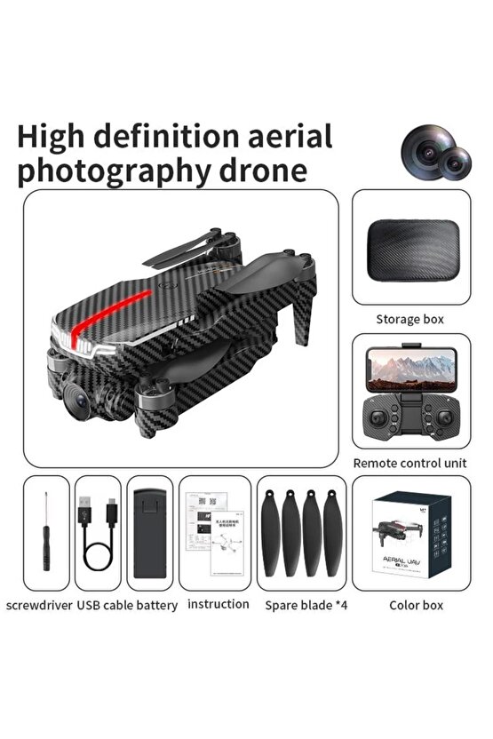 ÇİFT KAMERA DRONE UZAKTAN KUMANDA APP DESTEKLİ QUADCOPTER TEK TUŞ İNİŞ KALKIŞ 360 ROLL