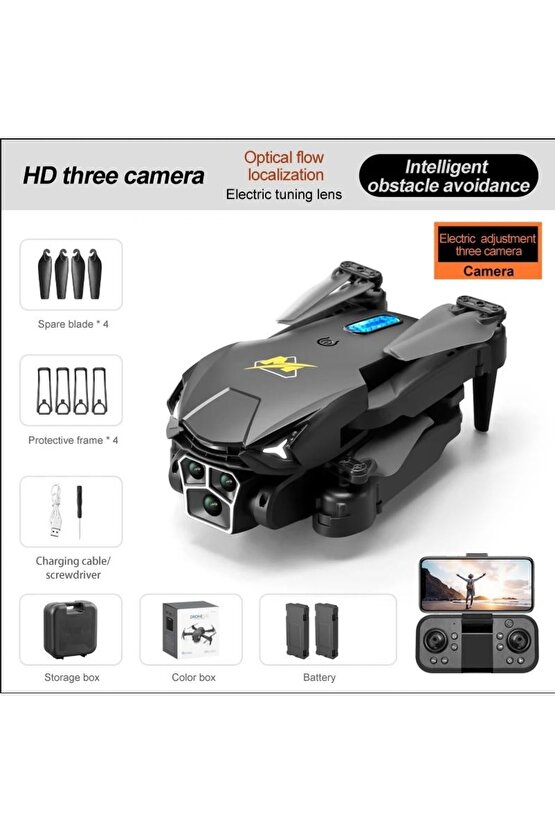 ÇİFT KAMERA VE BATARYALI DRONE UZAKTAN KUMANDALI APP DESTEKLİ QUADCOPTER TEK TUŞ İLE İNİŞ KALKIŞ