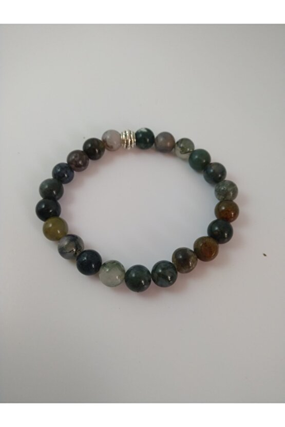 Yosunlu Akik Taşı Doğaltaş Unisex Bileklik