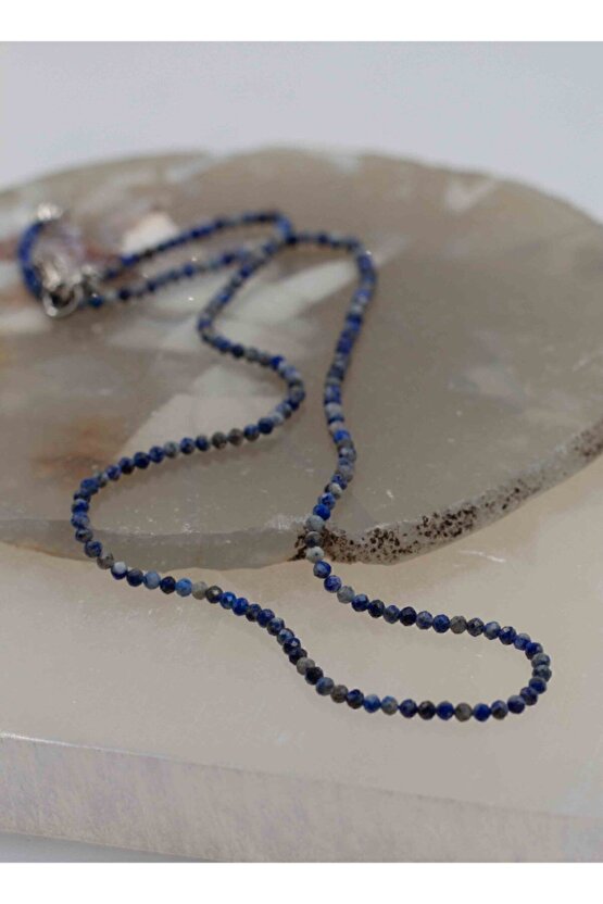 Lapis Lazuli Taşı Ince Doğaltaş Kolye 2mm