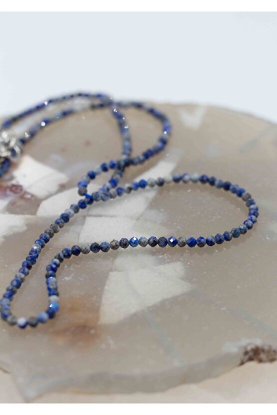 Lapis Lazuli Taşı Ince Doğaltaş Kolye 2mm