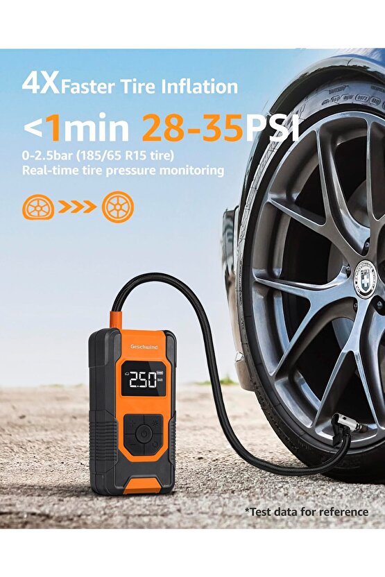 OTO ARAÇ LASTİK ŞİŞİRME POMPASI EKRANLI 160PSİ HAVA KOMPRESÖRÜ BİSİKLET MOTORSİKLET TOP ŞİŞİRME