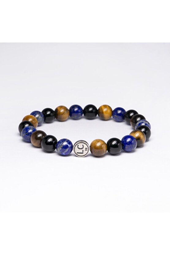 Lapis Lazuli Oniks Kaplan Gözü Doğal Taş Bileklik Şans Başarı Cesaret Taşı