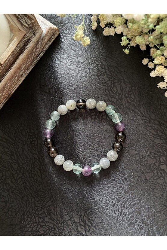 Doğal Taşlı Burç Bilekliği Oğlak Burcu Ametist Taşı