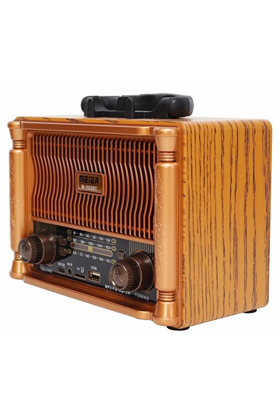 NOSTALJİK RADYO BLUETOOTH SPEAKER ŞARJLI SD KART USB GİRİŞLİ MP3 ÇALAR KABLOSUZ HOPARLÖR