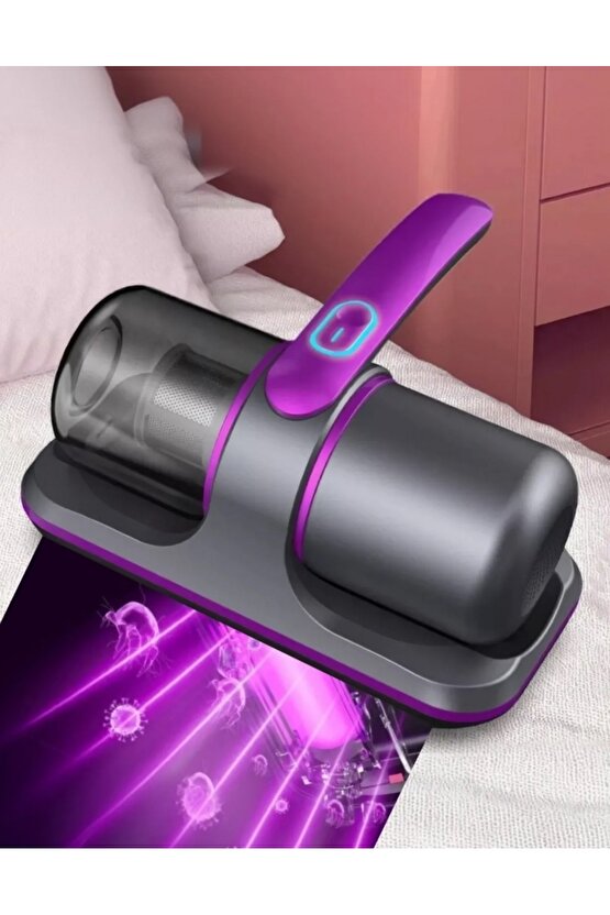 ŞARJLI YATAK SÜPÜRGESİ 100W KABLOSUZ TOZ TOPLAMA UV IŞIKLI AKAR TEMİZLEME CİHAZI