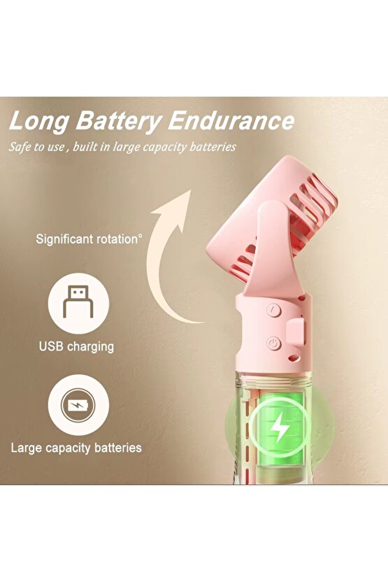 SU BUHARI PÜSKÜRTMELİ ŞARJLI EL FANI MİNİ KLİMA SERİNLETİCİ VANTİLATÖR NEMLENDİRİCİ ÖZELLİKLİ