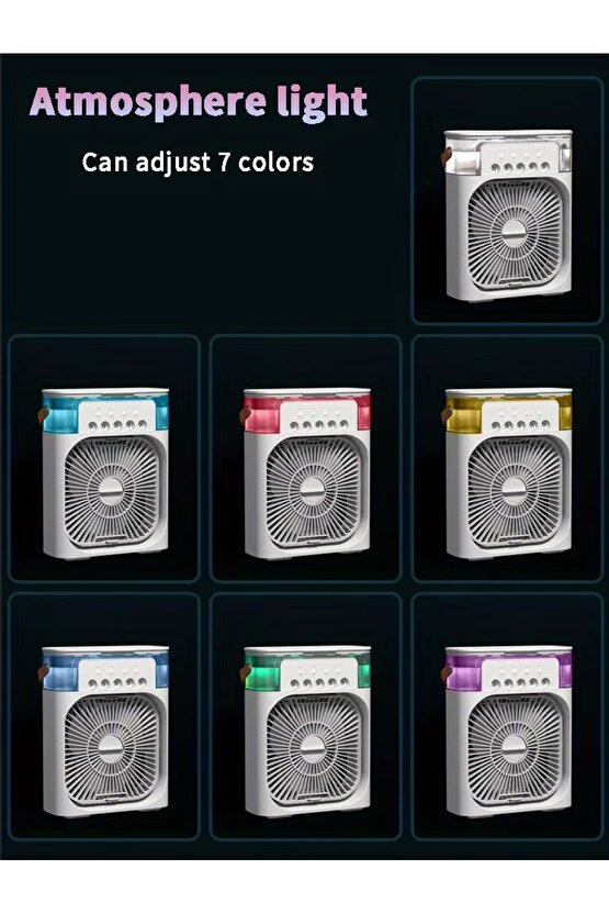 BUZLU FAN TAŞINABİLİR SU BUHARI PÜSKÜRTMELİ KLİMA SERİNLETİCİ VANTİLATÖR ODA HAVA NEMLENDİRİCİ