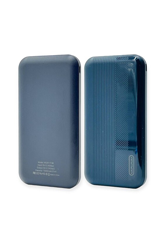 10000 MAH POWERBANK 2 USB ÇIKIŞLI TAŞINABİLİR ŞARJ ALETİ 5V-2,1A USB ÇIKIŞ LED IŞIK HEDİYELİ