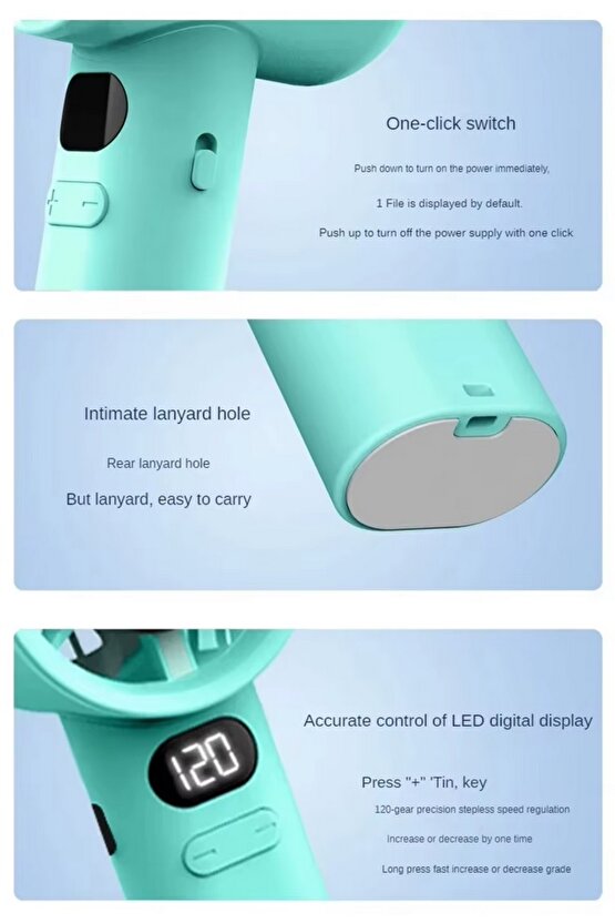 MİNİ KLİMA ŞARJLI VANTİLATÖR SERİNLETİCİ LED ŞARJ GÖSTERGELİ EL FANI Seyahat Kamp ve Yatak Odası