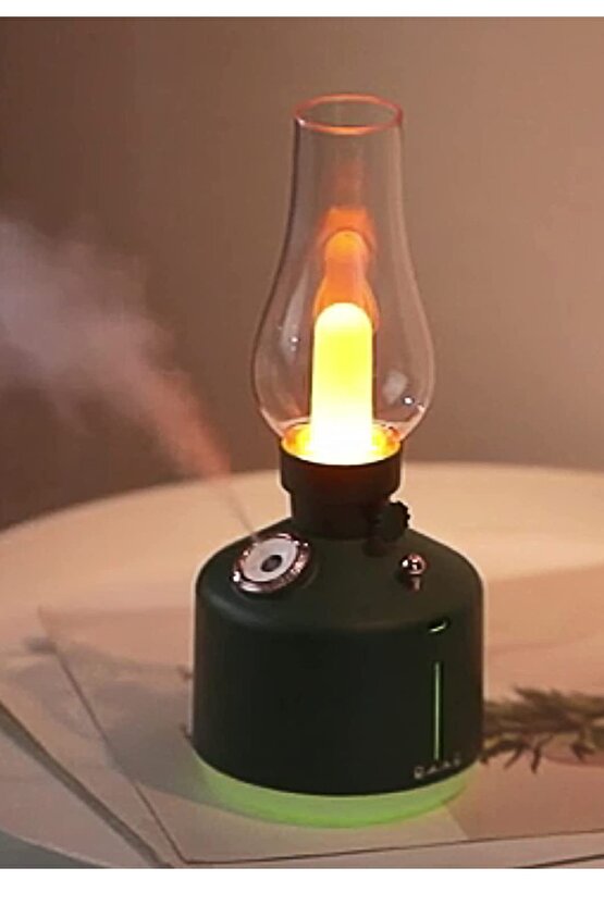 Retro Hava Nemlendirici Vintage Gece Lambası Mist Püskürtücü Aromaterapi Difüzör Hava Nemlendirici