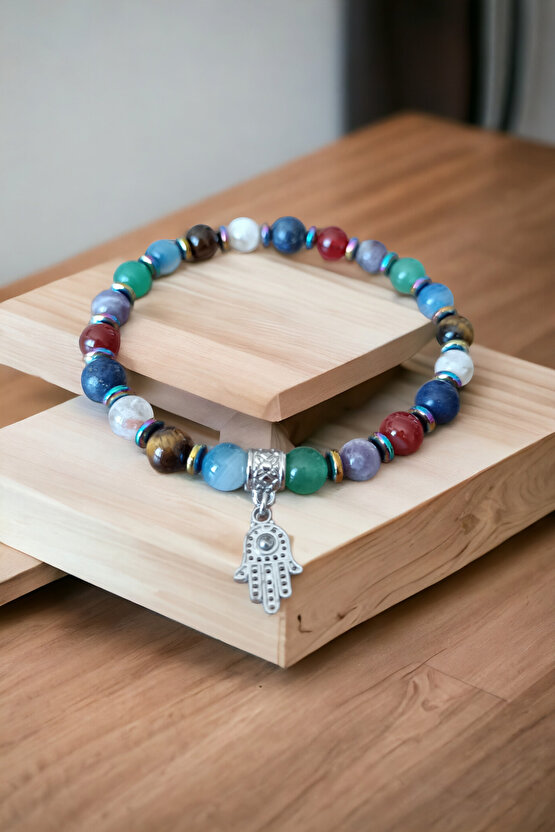 Çakra Bileklik Tılsım Bileklik Kuantum Enerji Bileklik 7 Doğal Taş Orijinal Bileklik