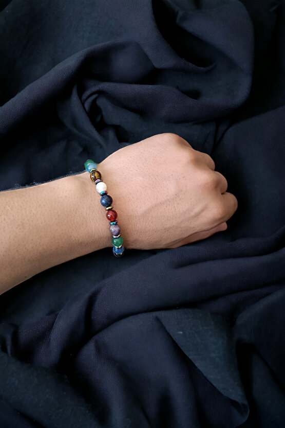 Çakra Bileklik Tılsım Bileklik Kuantum Enerji Bileklik 7 Doğal Taş Orijinal Bileklik