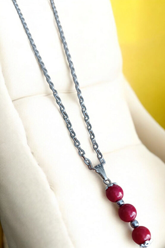 Mercan kolye Mercan Taşı Kolye doğal taş kolye zincirli kadın kolye hediyelik kolye 6mm