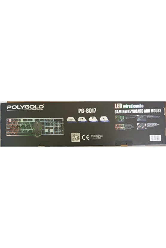 Işıklı Oyuncu Klavye Mouse Seti Usb Girişli Kablolu Pg8017