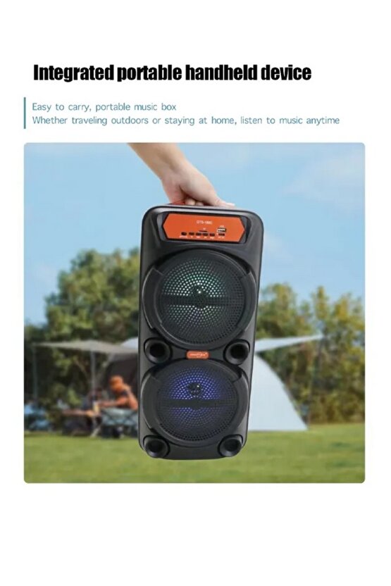 Karaoke Mikrofonlu Bluetooth Hoparlör Led Işıklı Taşınabilir Kablosuz Speaker