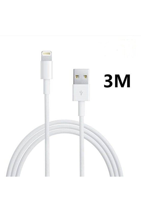 3 Metre Ios Şarj Kablosu Iphone Lightning Şarj Ve Data Kablosu