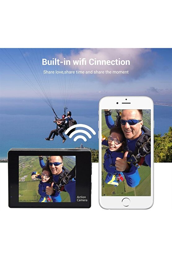 Wifi Li Aksiyon Kamera 4k Ultra Hd 1080p Spor Dalış Motorsiklet Kask Kayak Doğa Avcı Kamerası