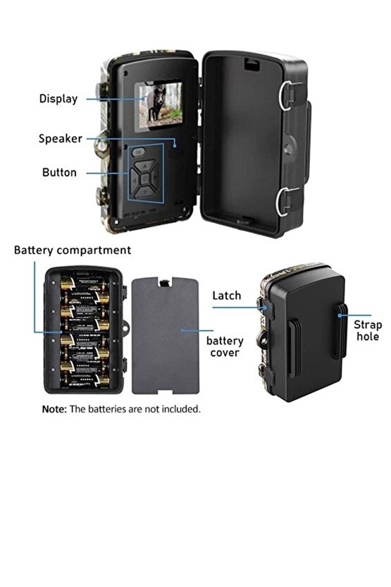 Fotokapan Kamera 16mp Full Hd 1080p Gece Görüşlü 2 Inç Lcd Ekran Su Geçirmez