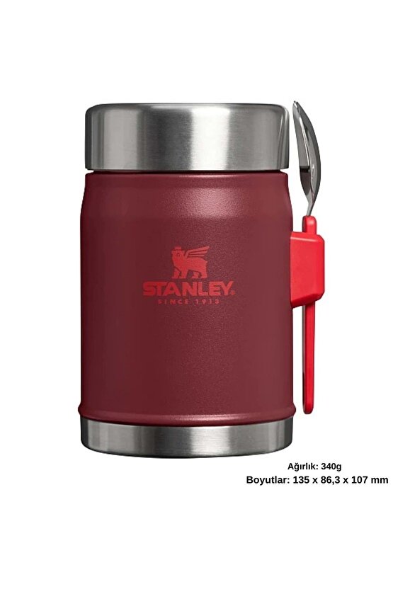 Classic Legendary Kaşıklı Yemek Termosu 0.4L Termos Kamp Matara BORDO