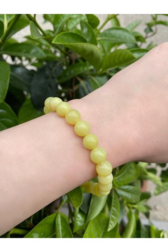 8 Mm Küre Kesim Olivin Doğal Taş Bileklik