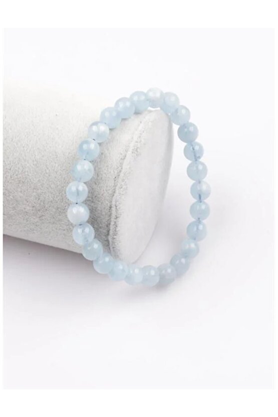 Aquamarin Küre Kesim Bileklik 6 Mm