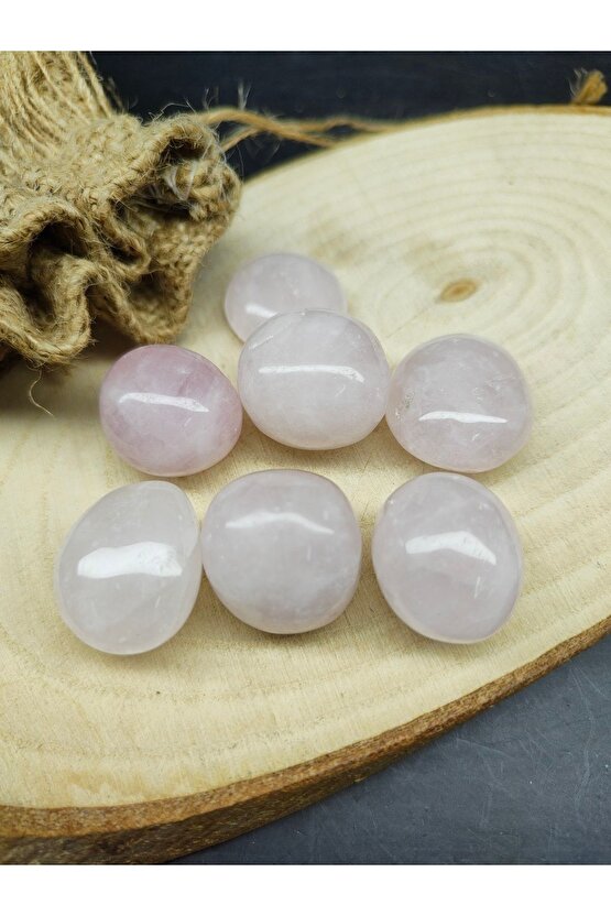 Pembe Kuvars Doğal Taş Tımbıl (2 ADET)