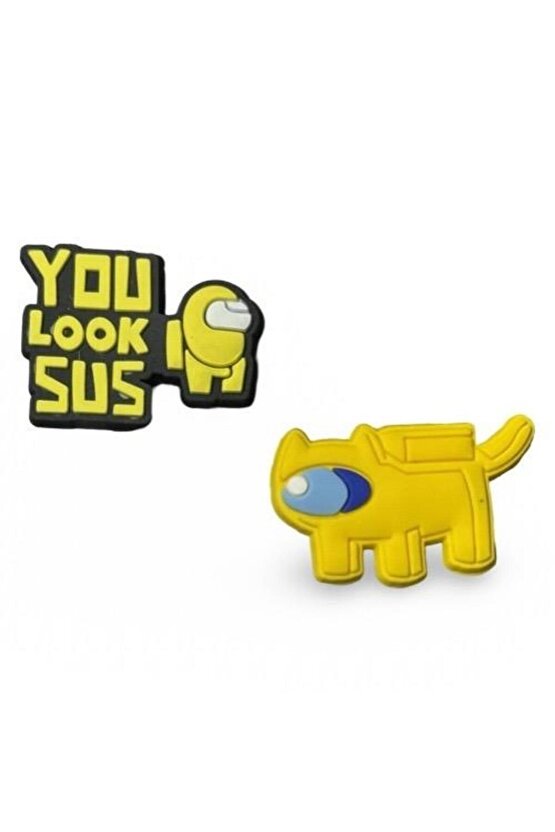 Crocs Sarı 2li Set (2 adet) Terlik Süsü ve Jibbitz Charm