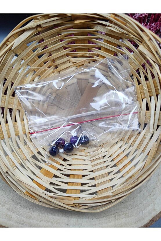 5 Adet Ametist Doğal Taş Boncuk (8 MM)