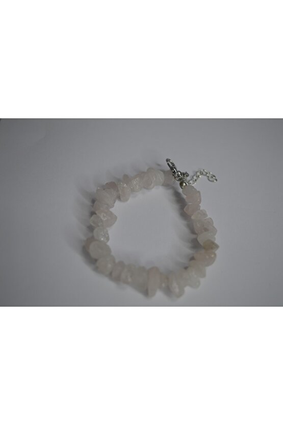 El Işçiliği Pembe Kuvars Kırık Doğaltaş Bileklik